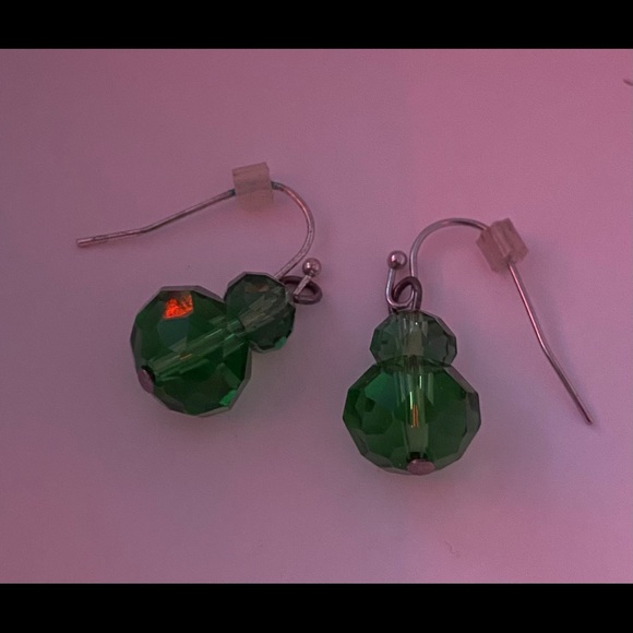 Green Earrings - Picture 2 of 2
